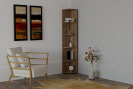 Hanah Home Levanzo Estantería Escandinava Nogal